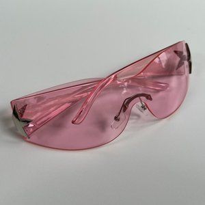 Y2K 2000s vintage style pink frameless star sunglasses